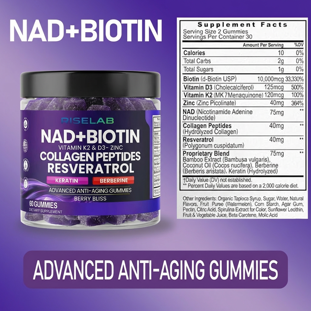 NAD+BIOTIN Collagen Peptides Gummies